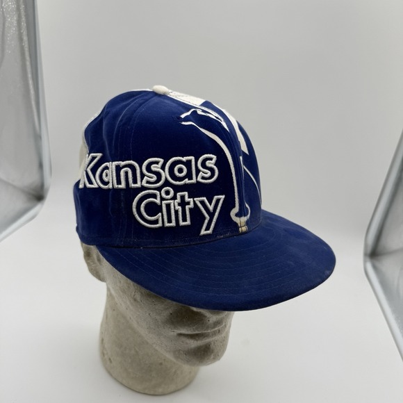 New Era Other - Y2K Kansas City Royals KC Hat New Era 59FIFTY 7 3/8 Blue White Velour MLB